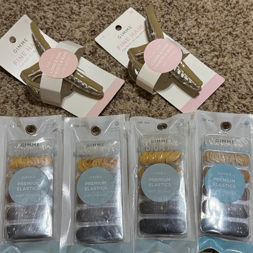 Gimme Bund Hair Clips & Premium Elastics - New in Packaging